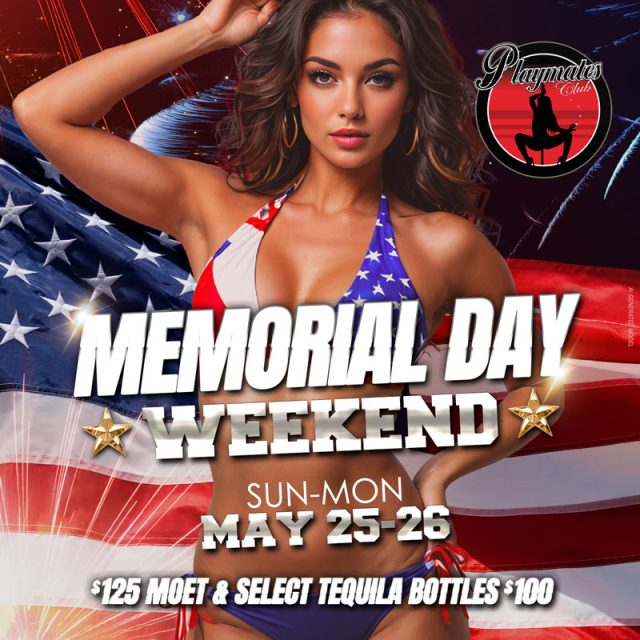 Party this Memorial Weekend at Playmates Miami Sun-Mon May 25th-26th.